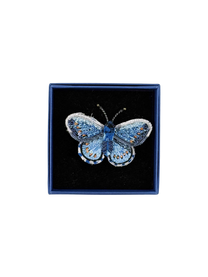 Adonis Blue Butterfly Brooch Pin