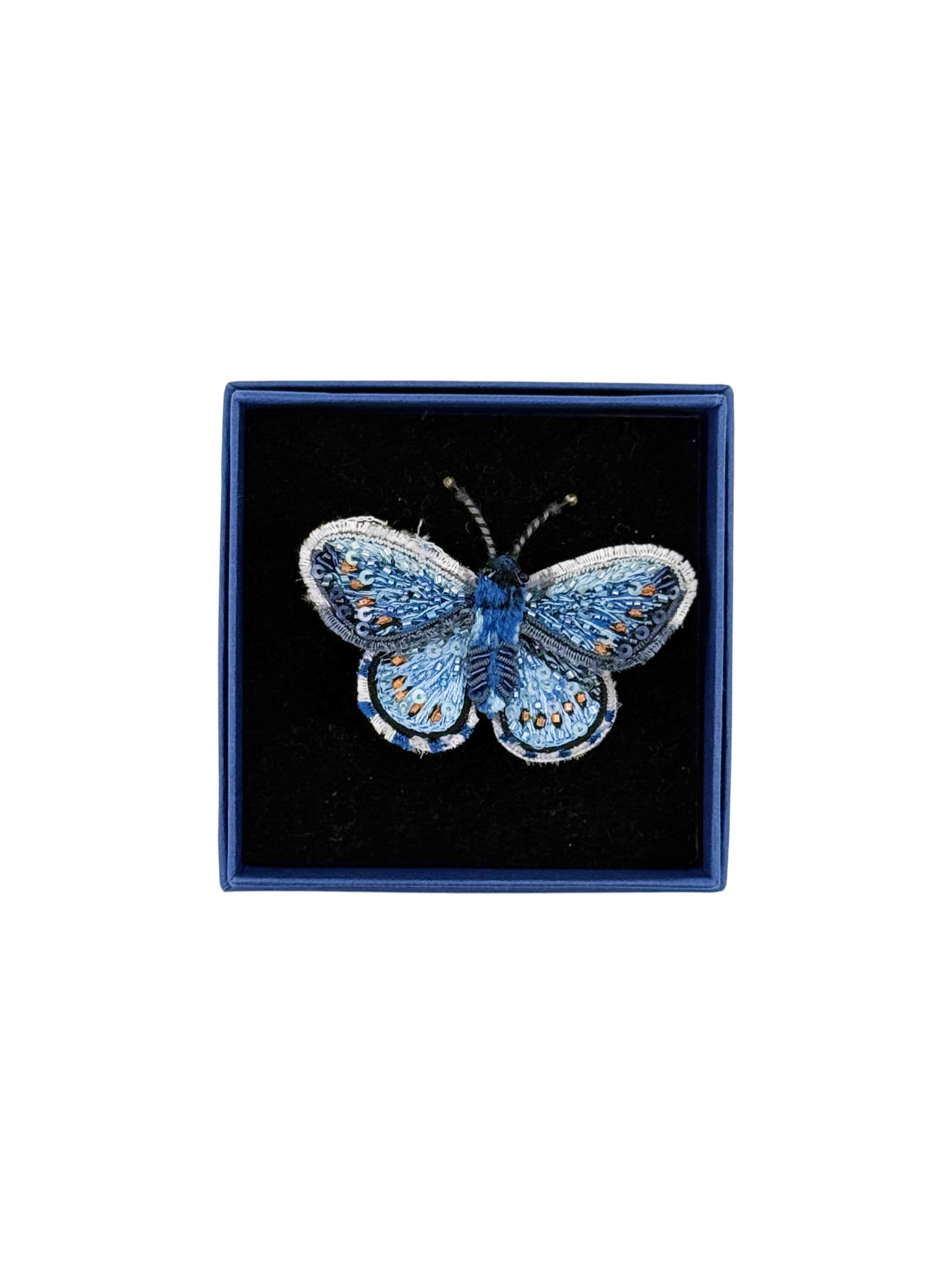 Adonis Blue Butterfly Brooch Pin