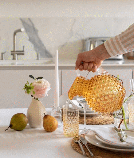 Underlay Amber Hobnail Jug Large