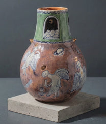 Angel Pink Glazed Ikebana Vase
