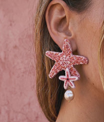 Pink Sea Star Earrings