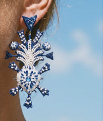Blue Vow Heart Earrings