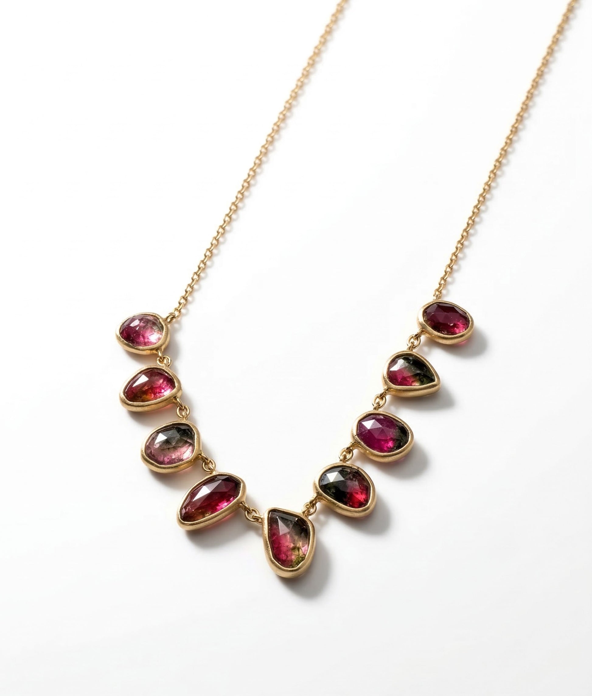 Multi Tourmaline Chain Necklace
