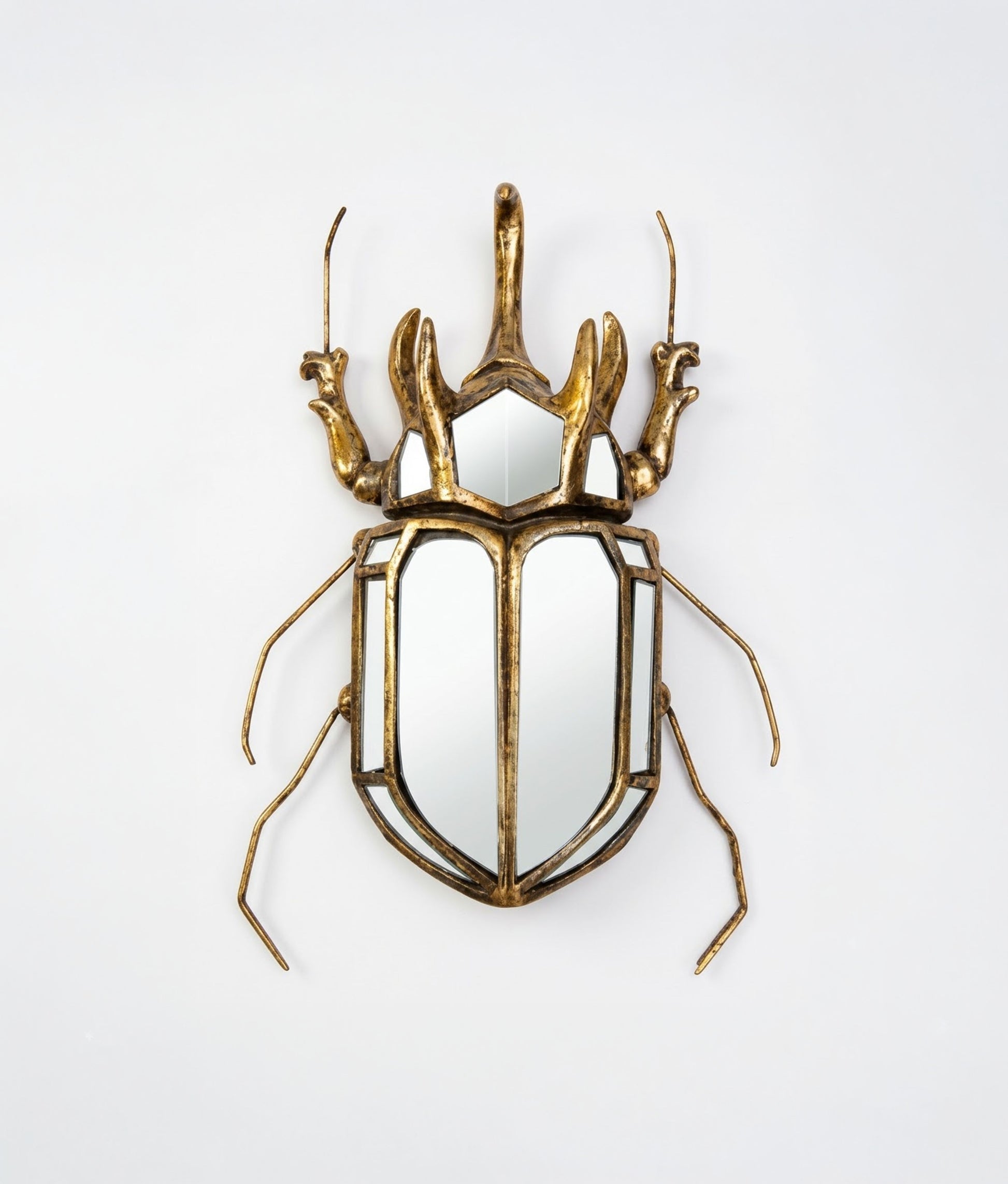 Mirrored Rhinoceros Beetle Wall Deco