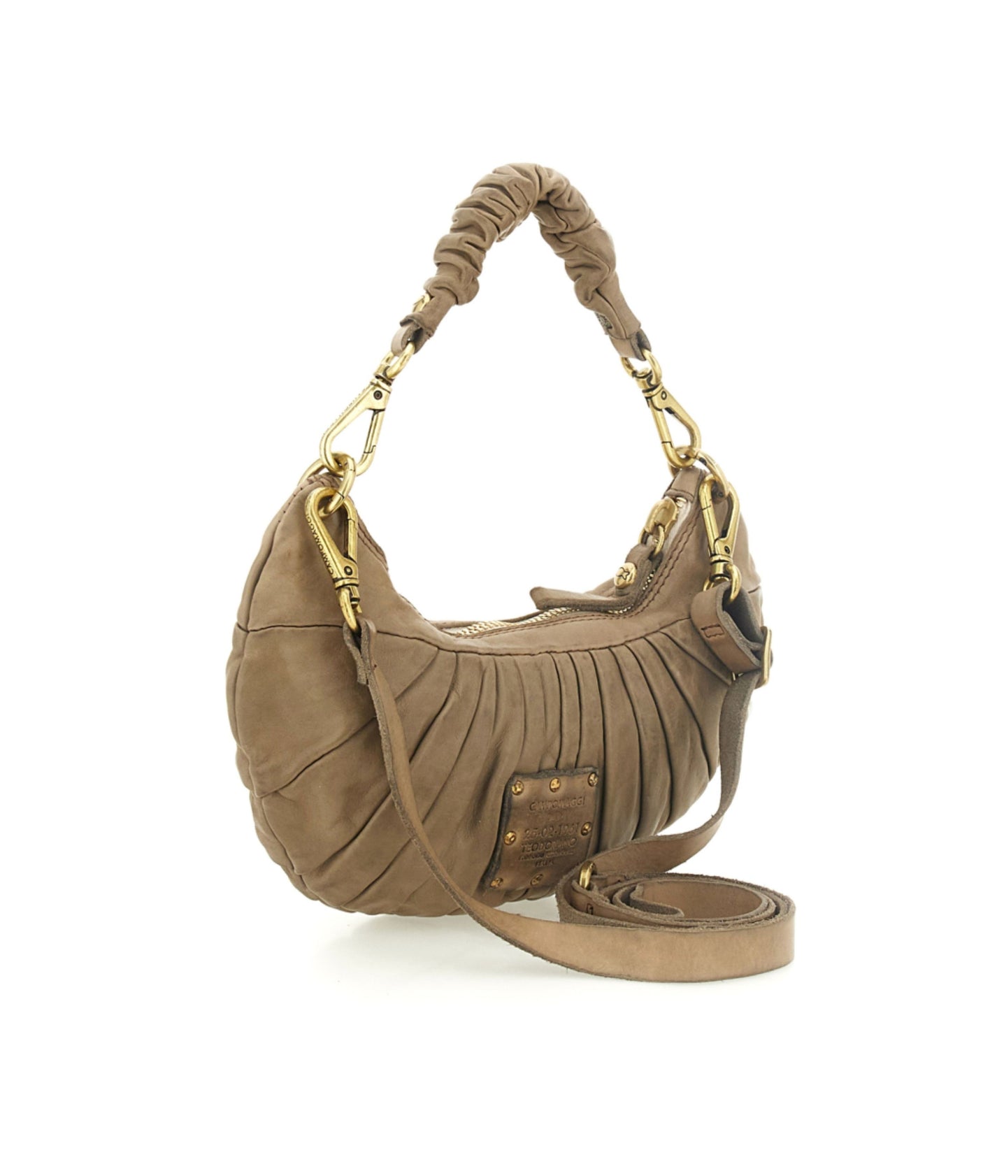 Luna Shoulder Bag With Pleats in Ice