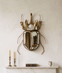 Mirrored Rhinoceros Beetle Wall Deco
