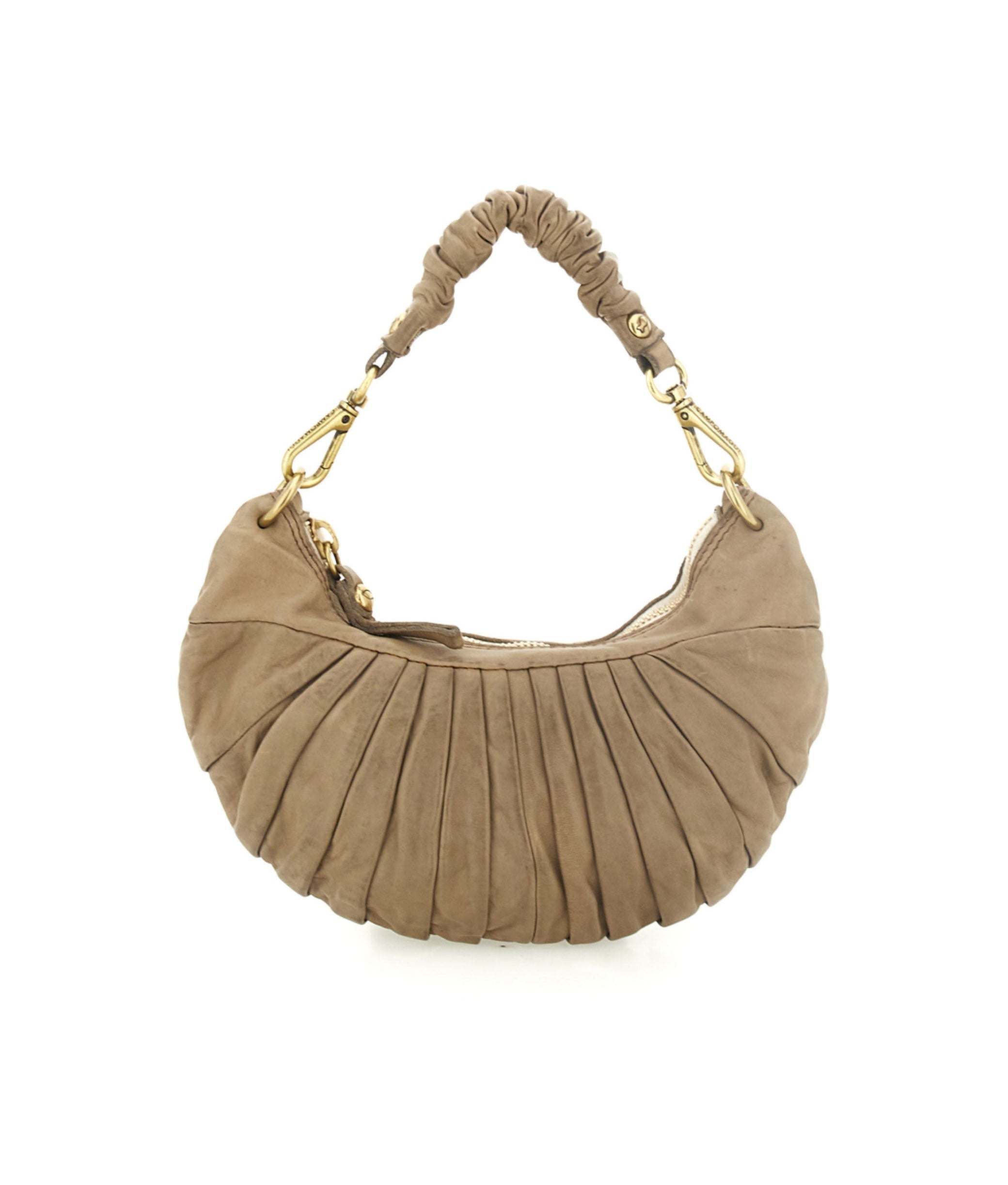 Luna Shoulder Bag With Pleats in Ice