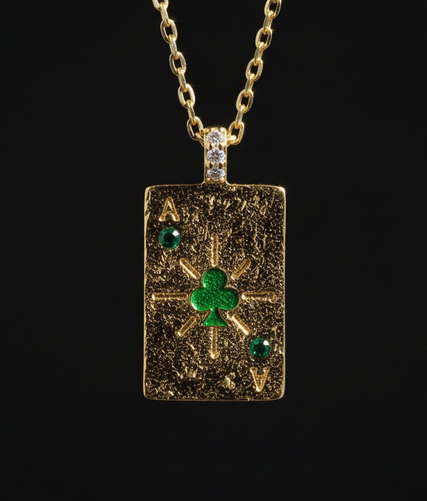 Ace of Clubs Pendant Necklace