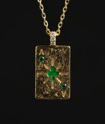 Ace of Clubs Pendant Necklace