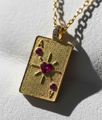 Ace of Hearts Pendant Necklace
