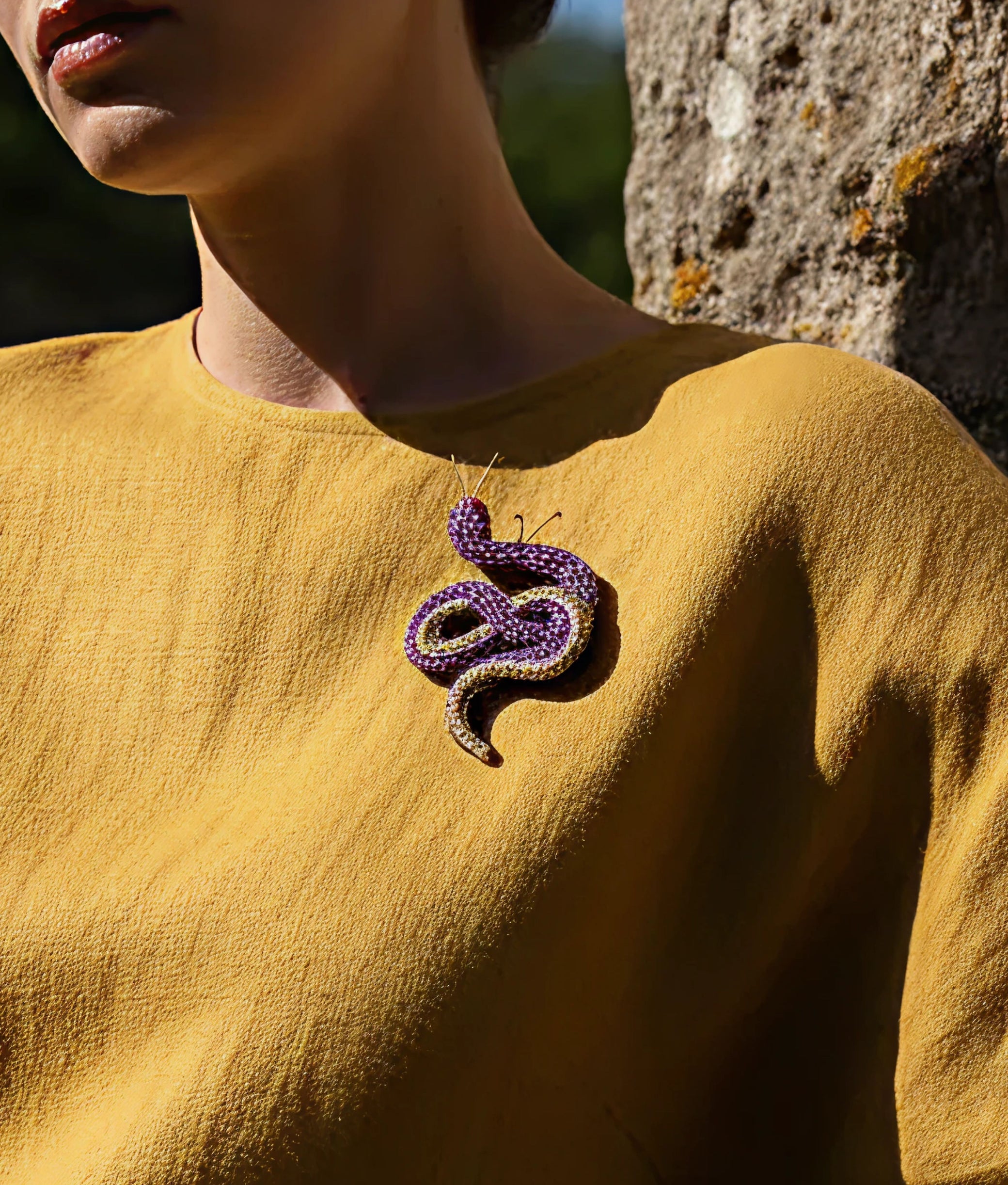 Amethyst Snake Trovelore Brooch