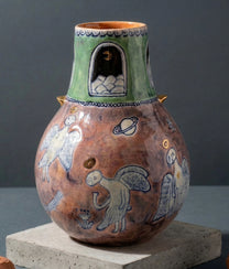 Angel Pink Glazed Ikebana Vase