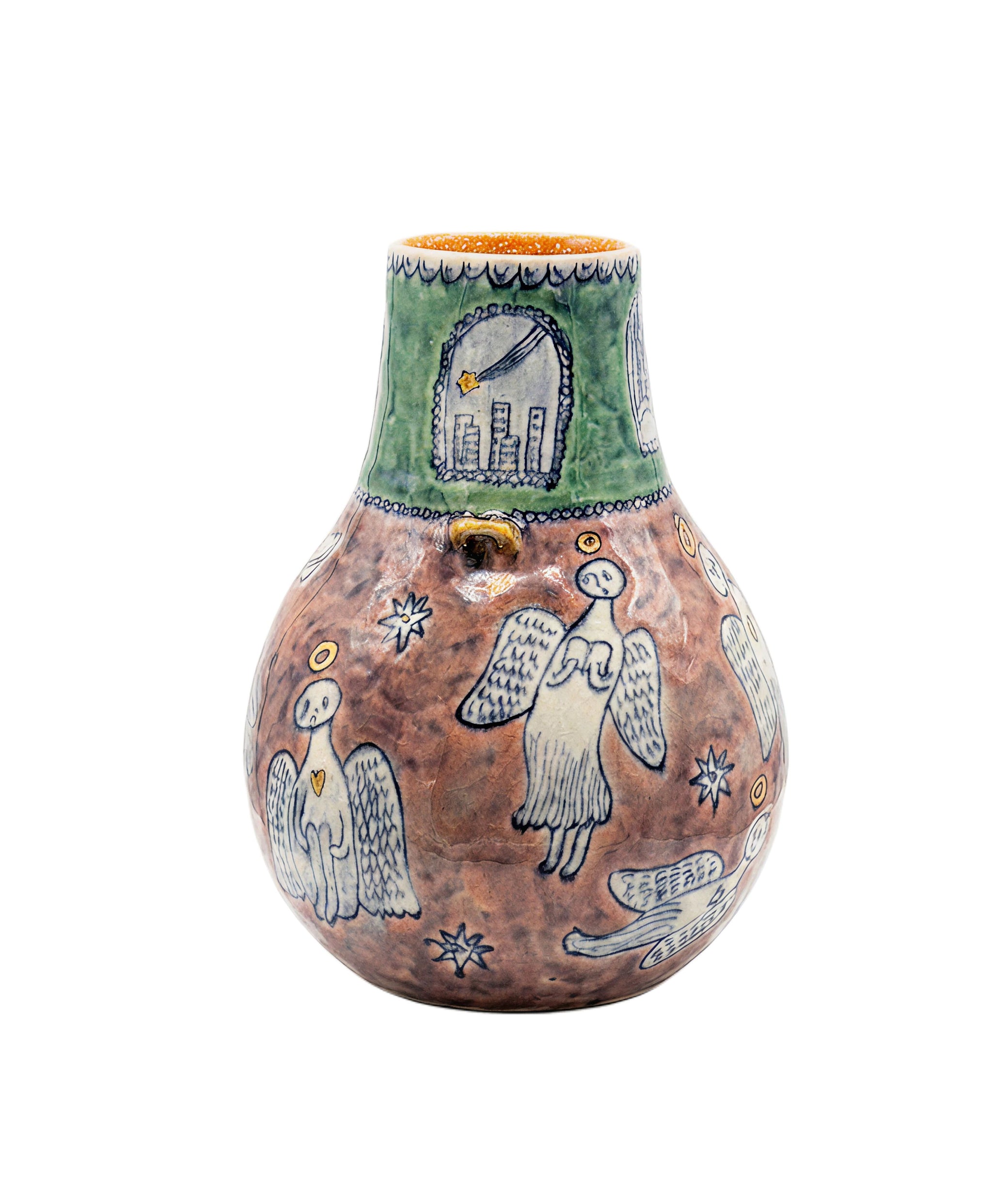 Angel Pink Glazed Ikebana Vase