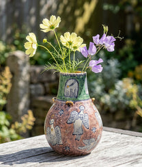 Angel Pink Glazed Ikebana Vase