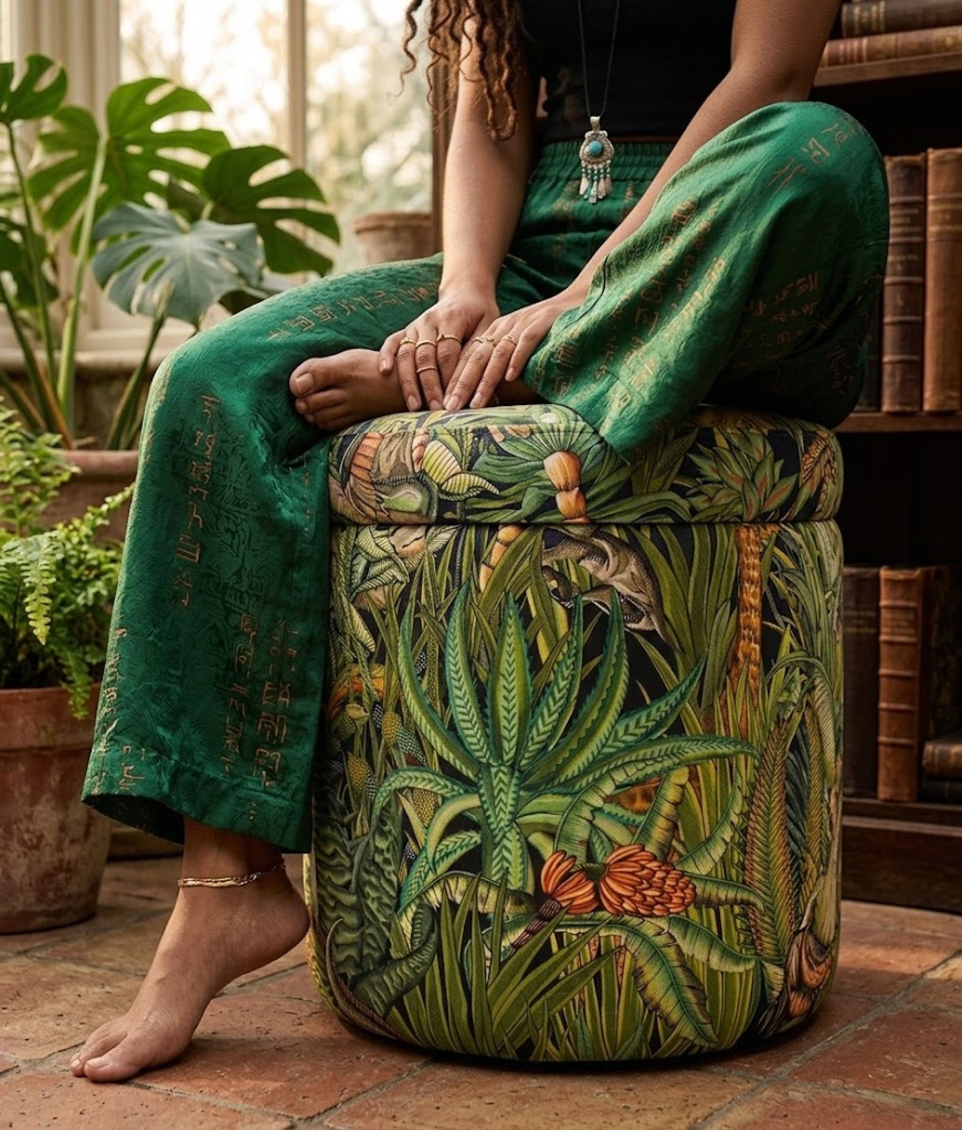 Animal Print Pouf