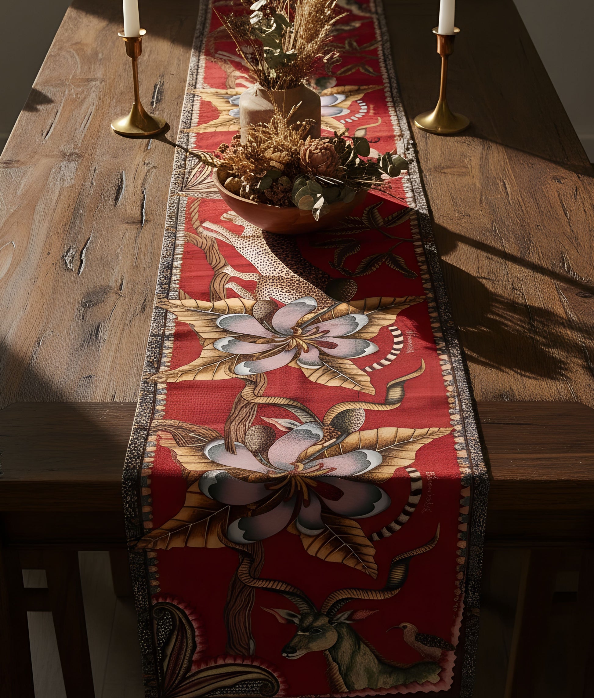 Pangolin Park Royal Red Table Runner