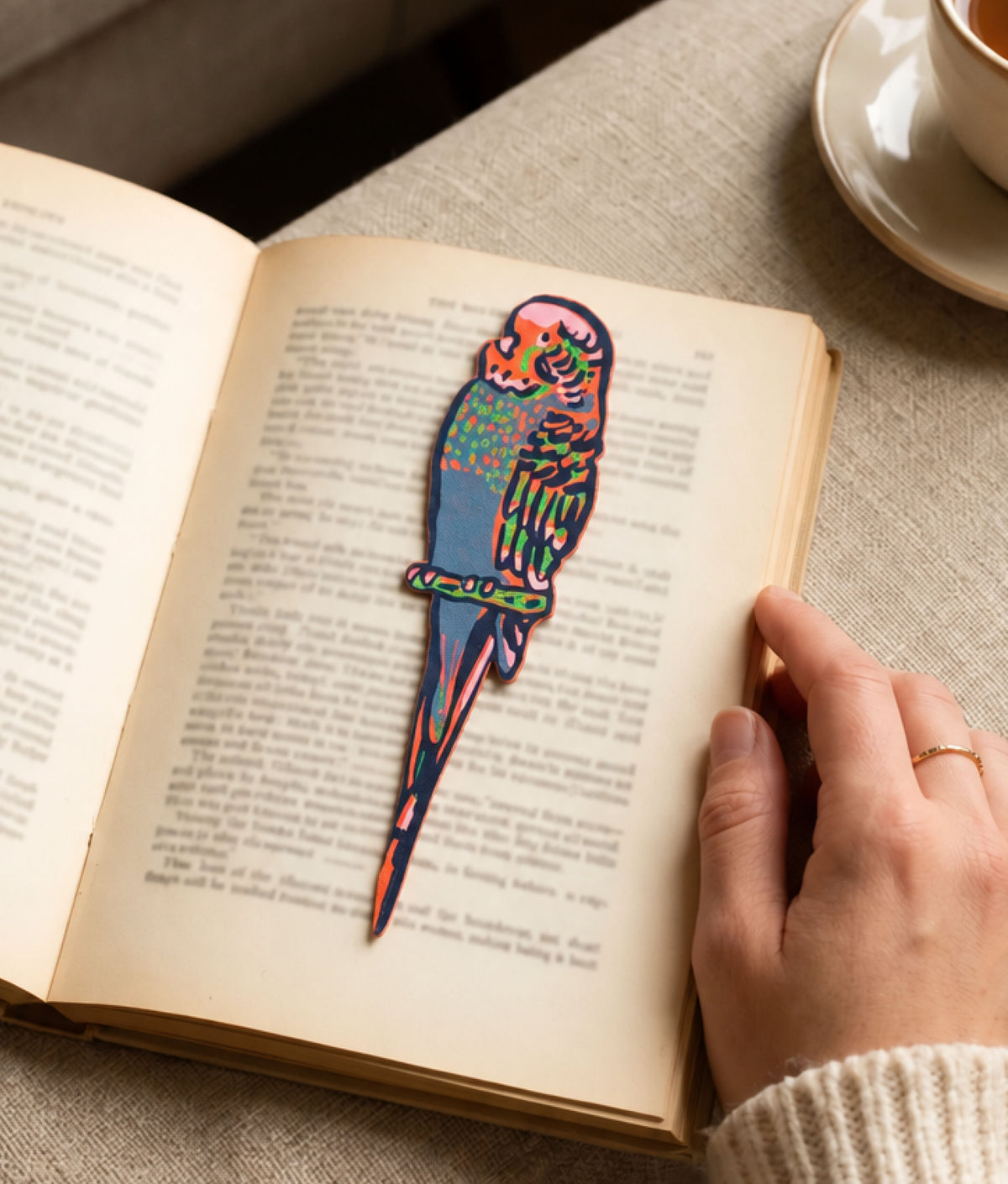 BUDGIE Red Blue Bookmark