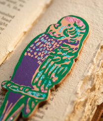 BUDGIE Pale Pink Purple Bookmark