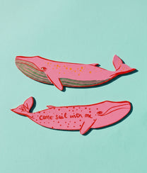 WHALE Hot Pink Bookmark
