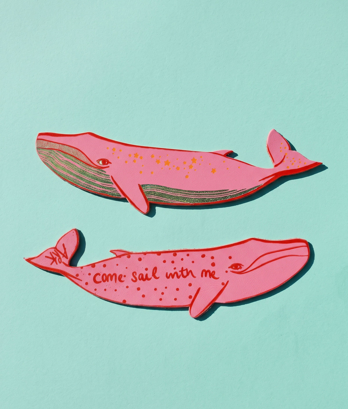 WHALE Hot Pink Bookmark