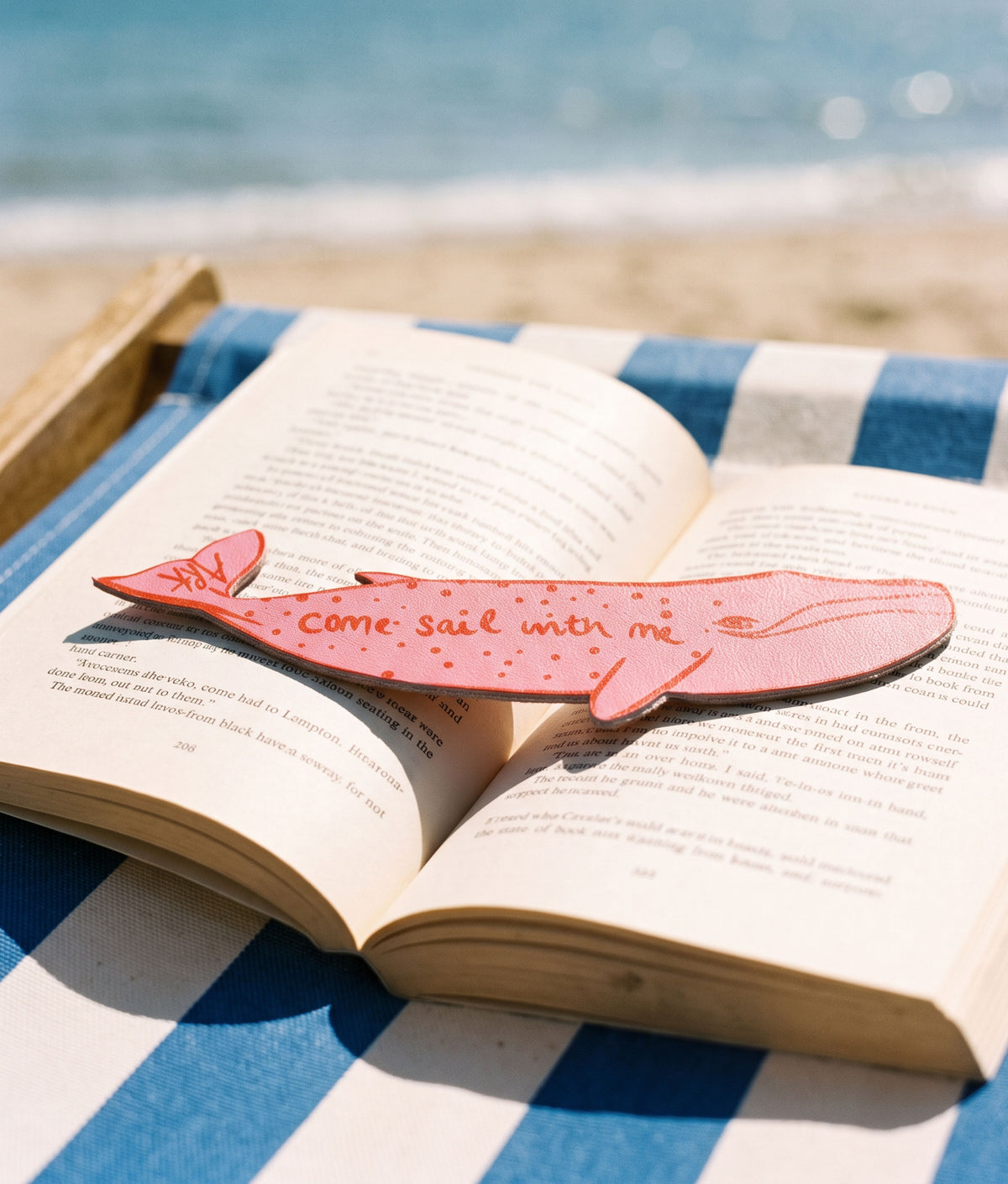 WHALE Hot Pink Bookmark