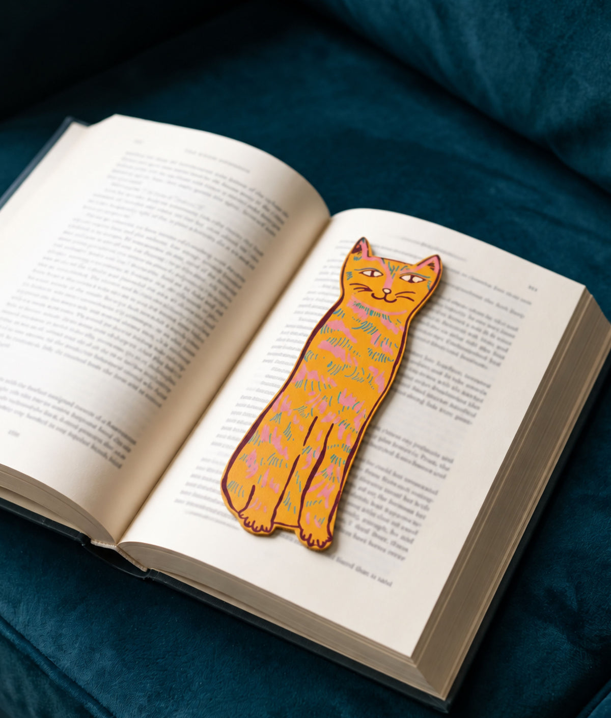 CAT TAILS Yellow Bookmark