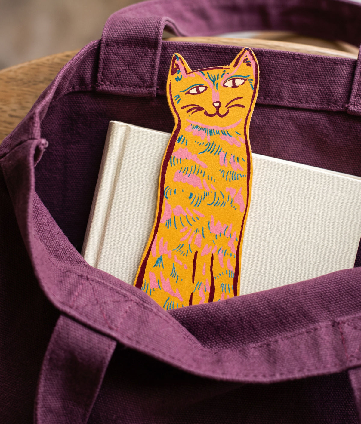 CAT TAILS Yellow Bookmark