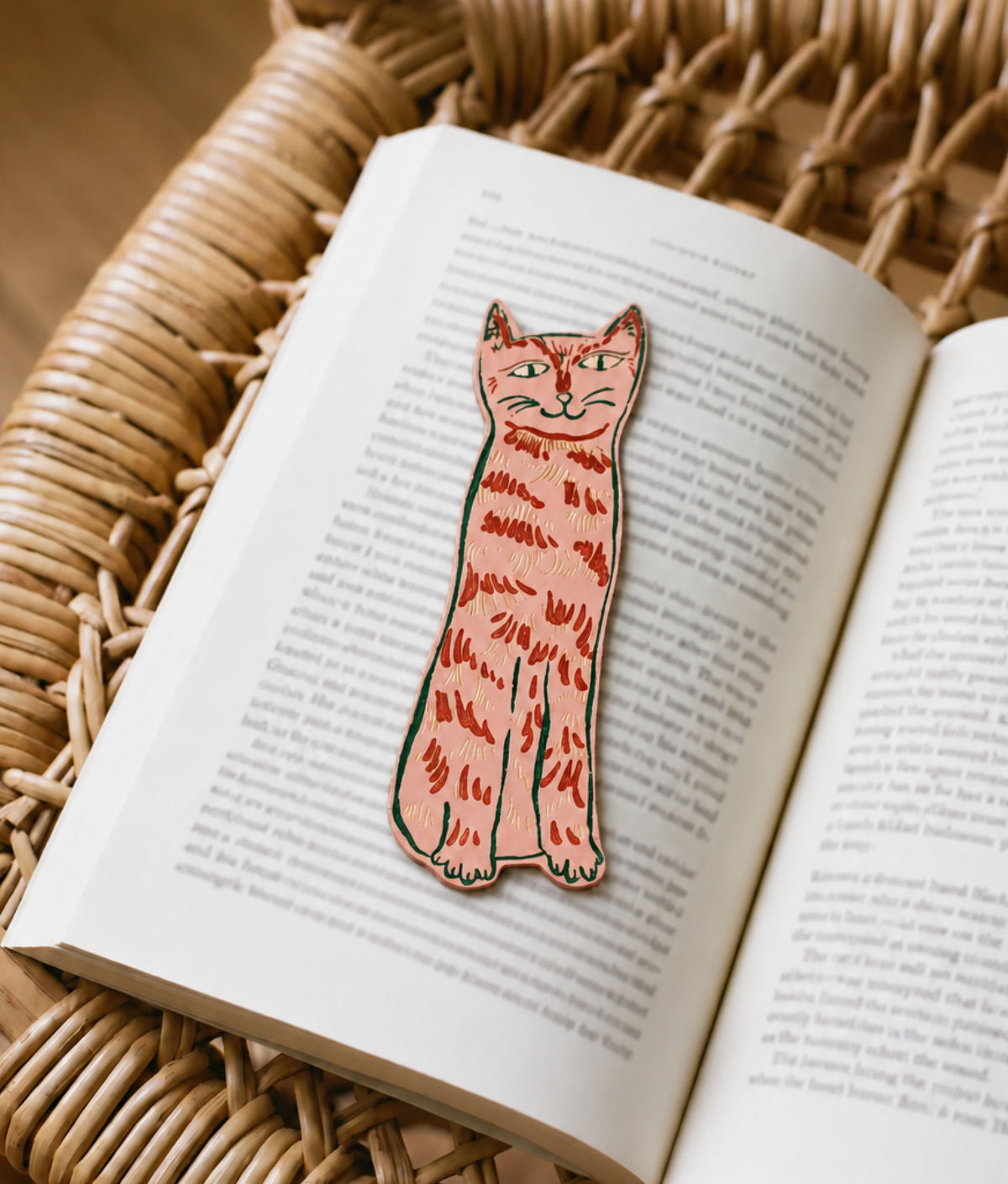 CAT TAILS Pale Pink Bookmark