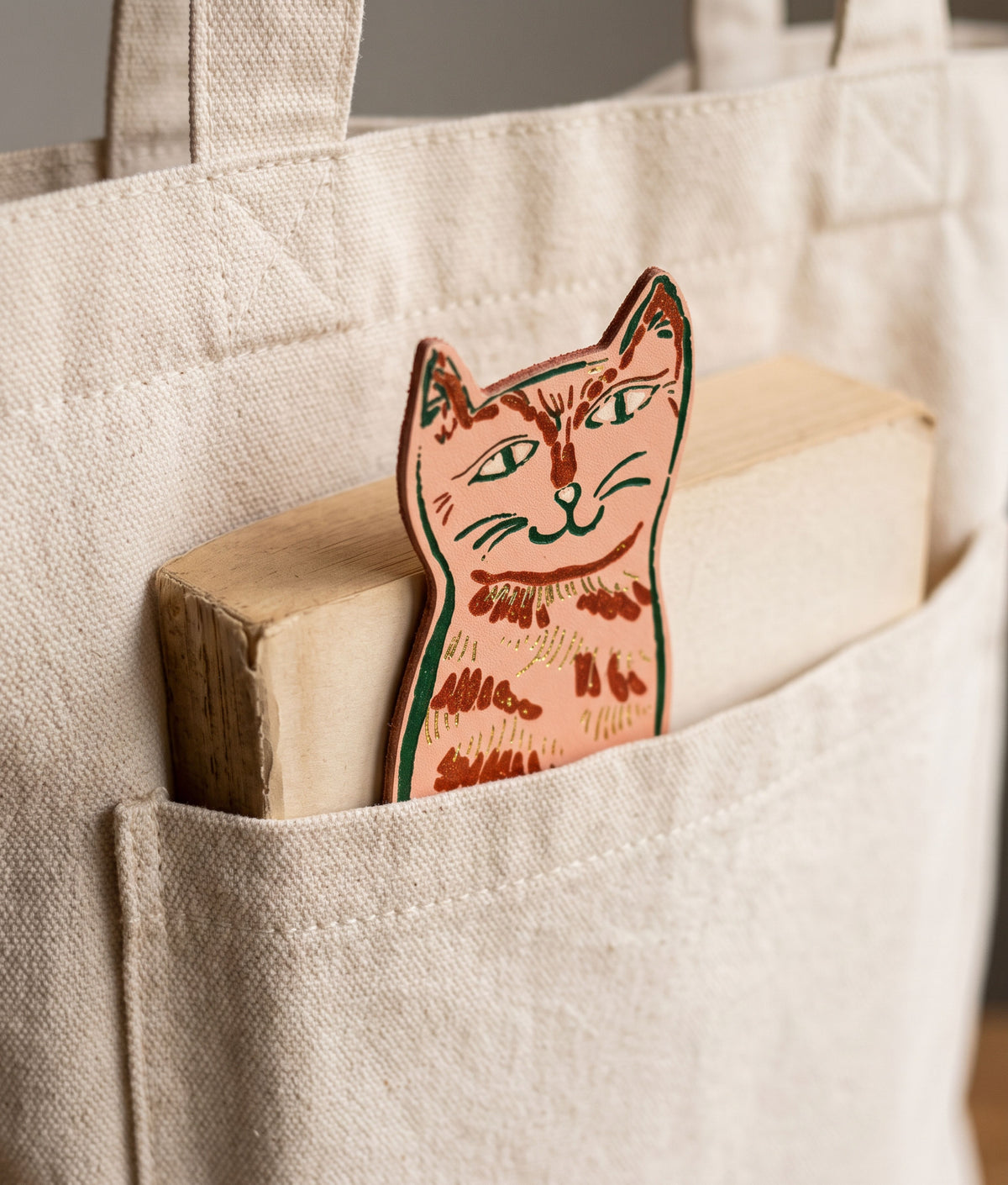 CAT TAILS Pale Pink Bookmark