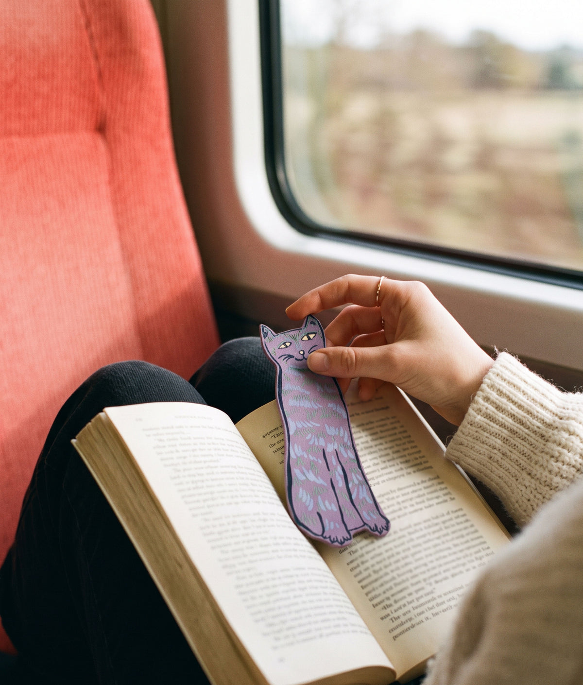CAT TAILS Lilac Bookmark