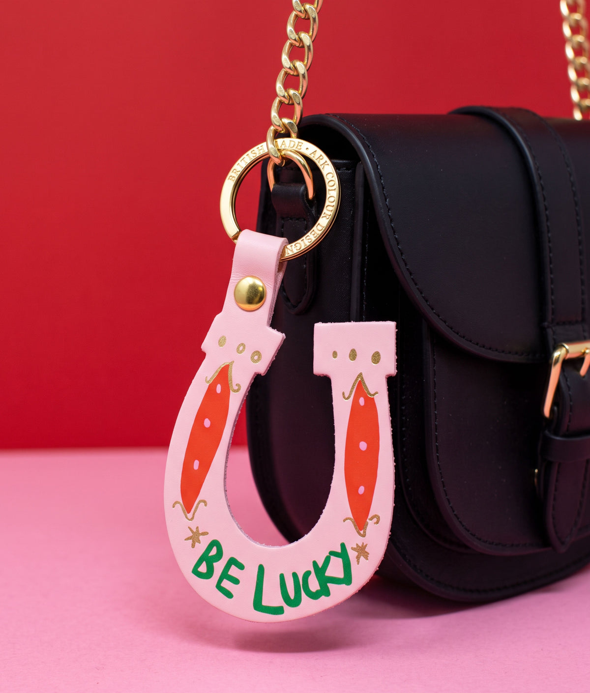 BE LUCKY Pale Pink Key Fob