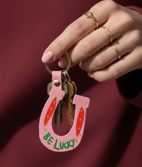 BE LUCKY Pale Pink Key Fob