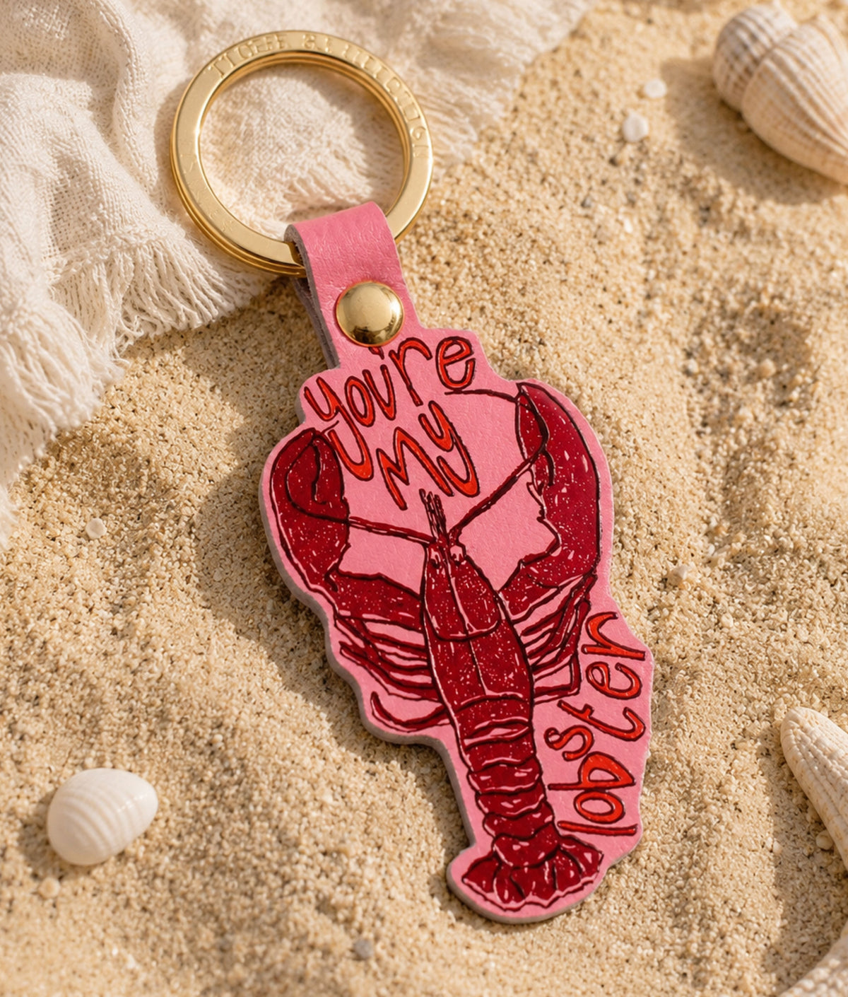 YOU'RE MY LOBSTER Pale Pink Key Fob