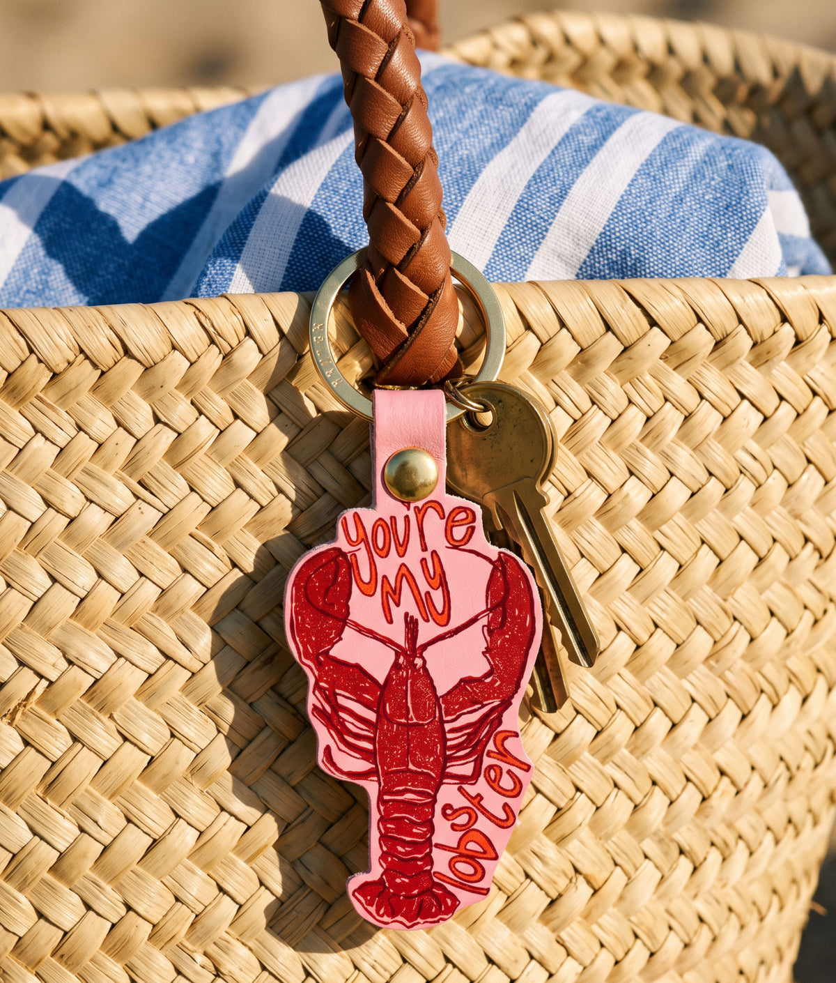 YOU'RE MY LOBSTER Pale Pink Key Fob