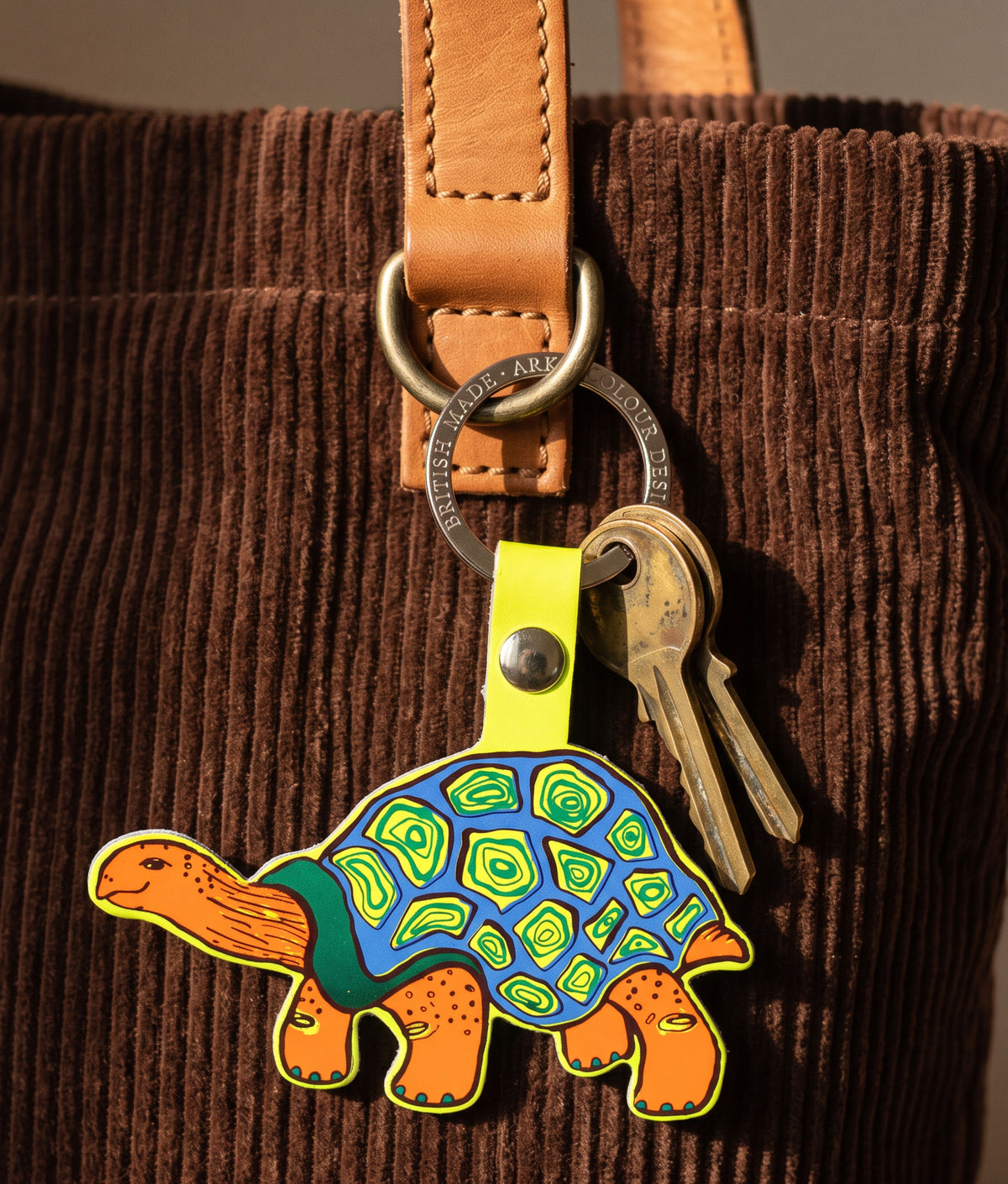 TORTOISE Neon Yellow Key Fob