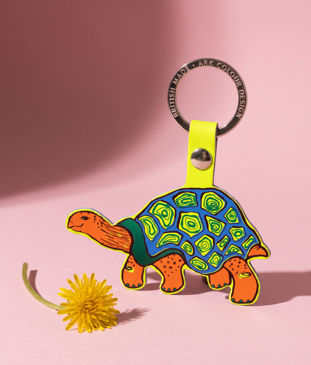 TORTOISE Neon Yellow Key Fob