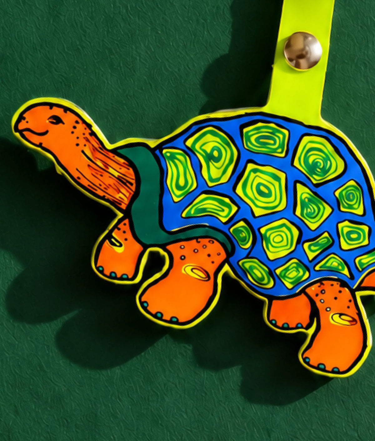 TORTOISE Neon Yellow Key Fob