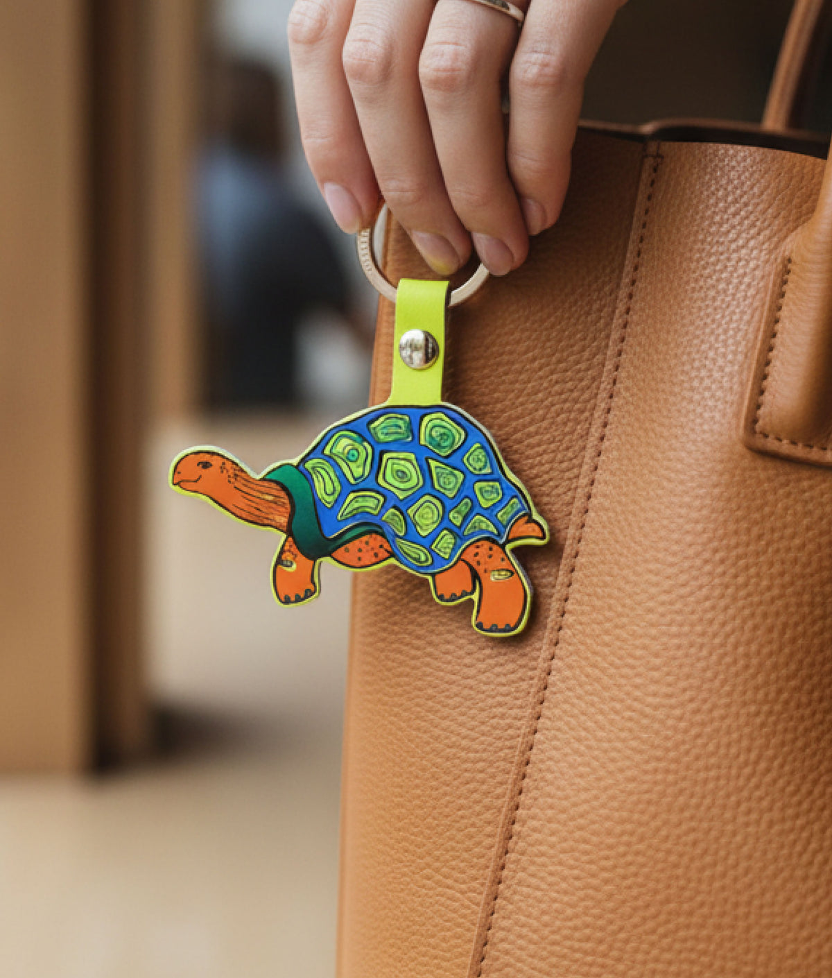 TORTOISE Neon Yellow Key Fob