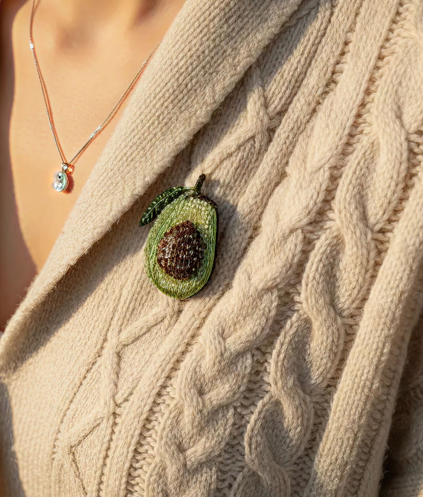 Green Avocado Trovelore Brooch