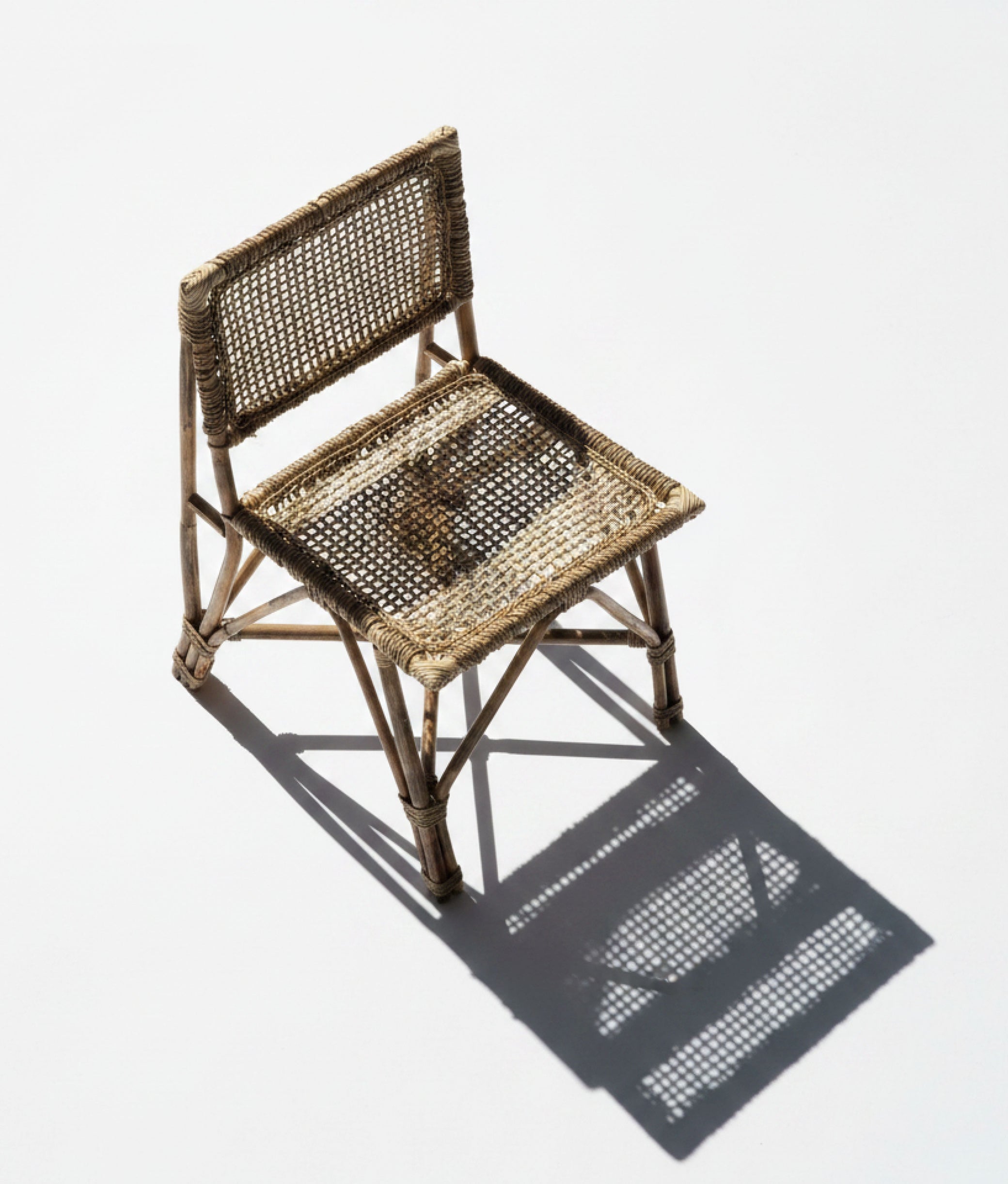 Dusty Grey Weaved Bamboo Chair