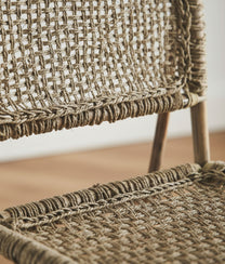 Dusty Grey Weaved Bamboo Chair