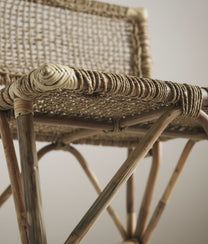 Dusty Grey Weaved Bamboo Chair