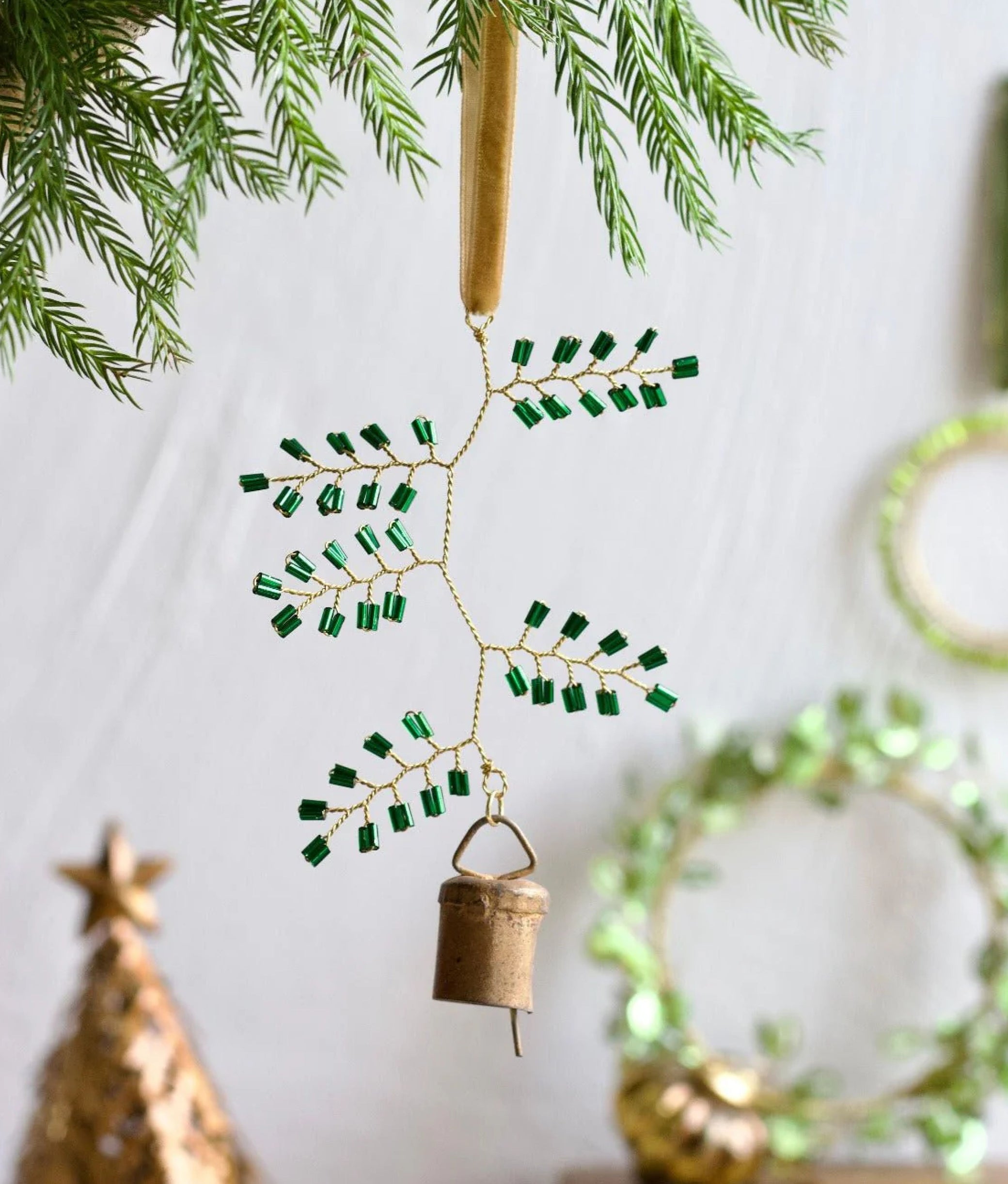 Bell with Green Beads