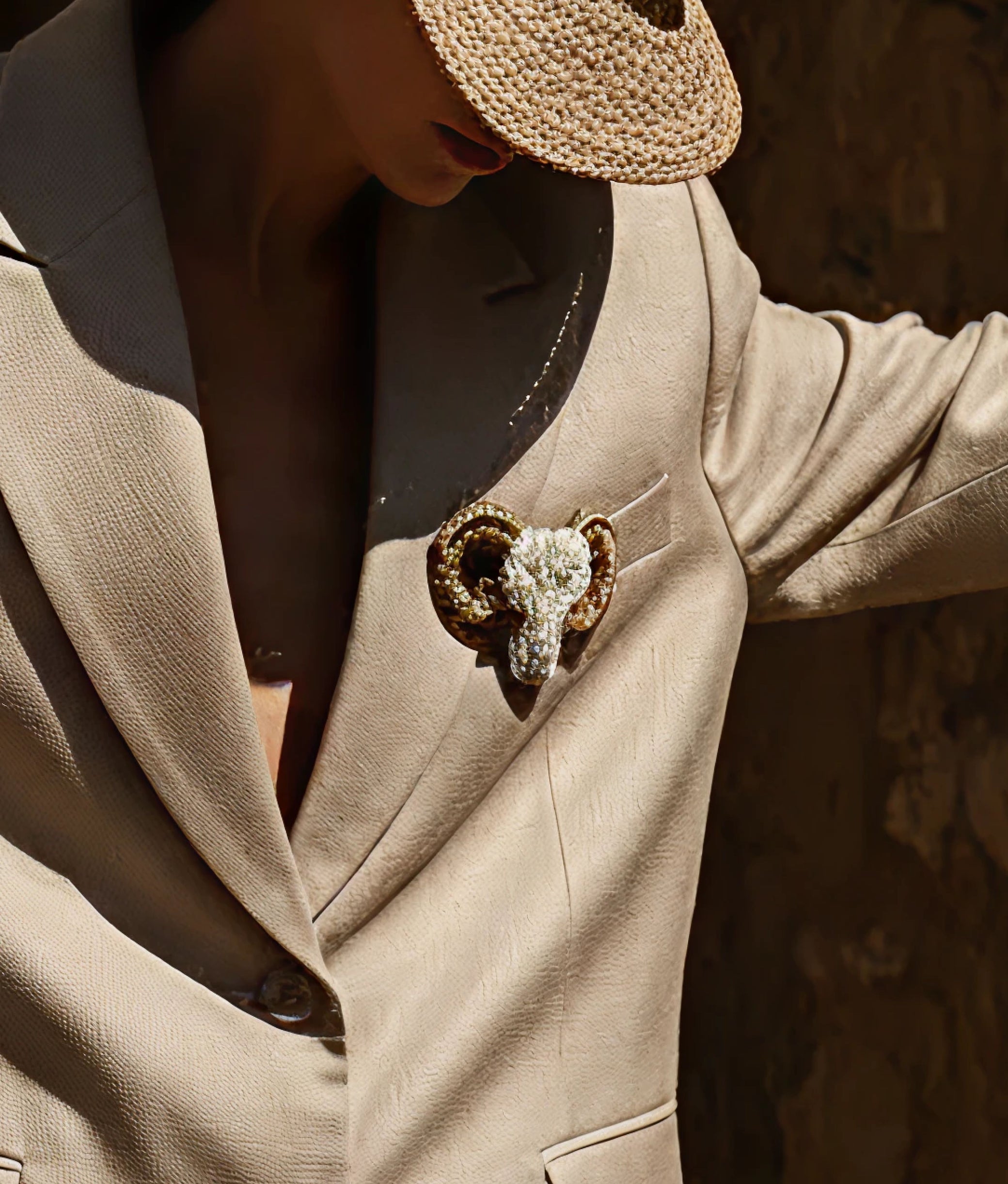 Bighorn Sheep Trovelore Brooch