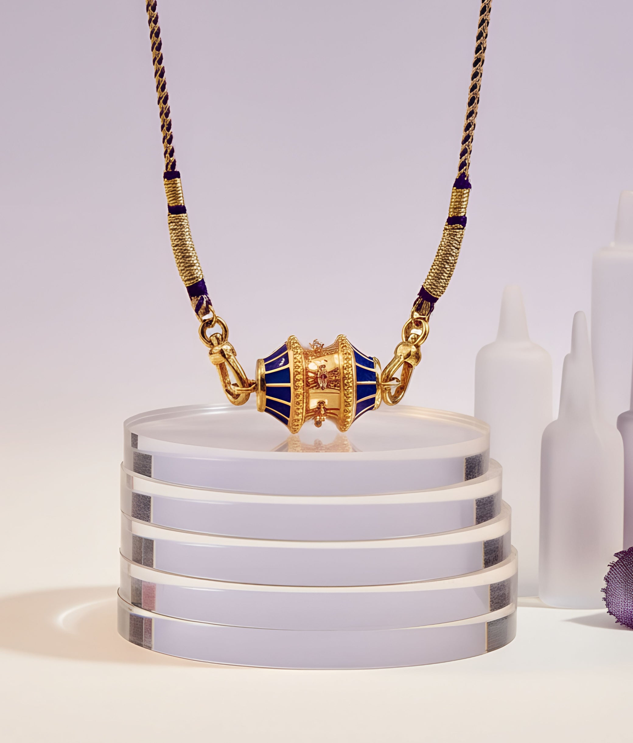 Big Talisman Blue and Purple necklace