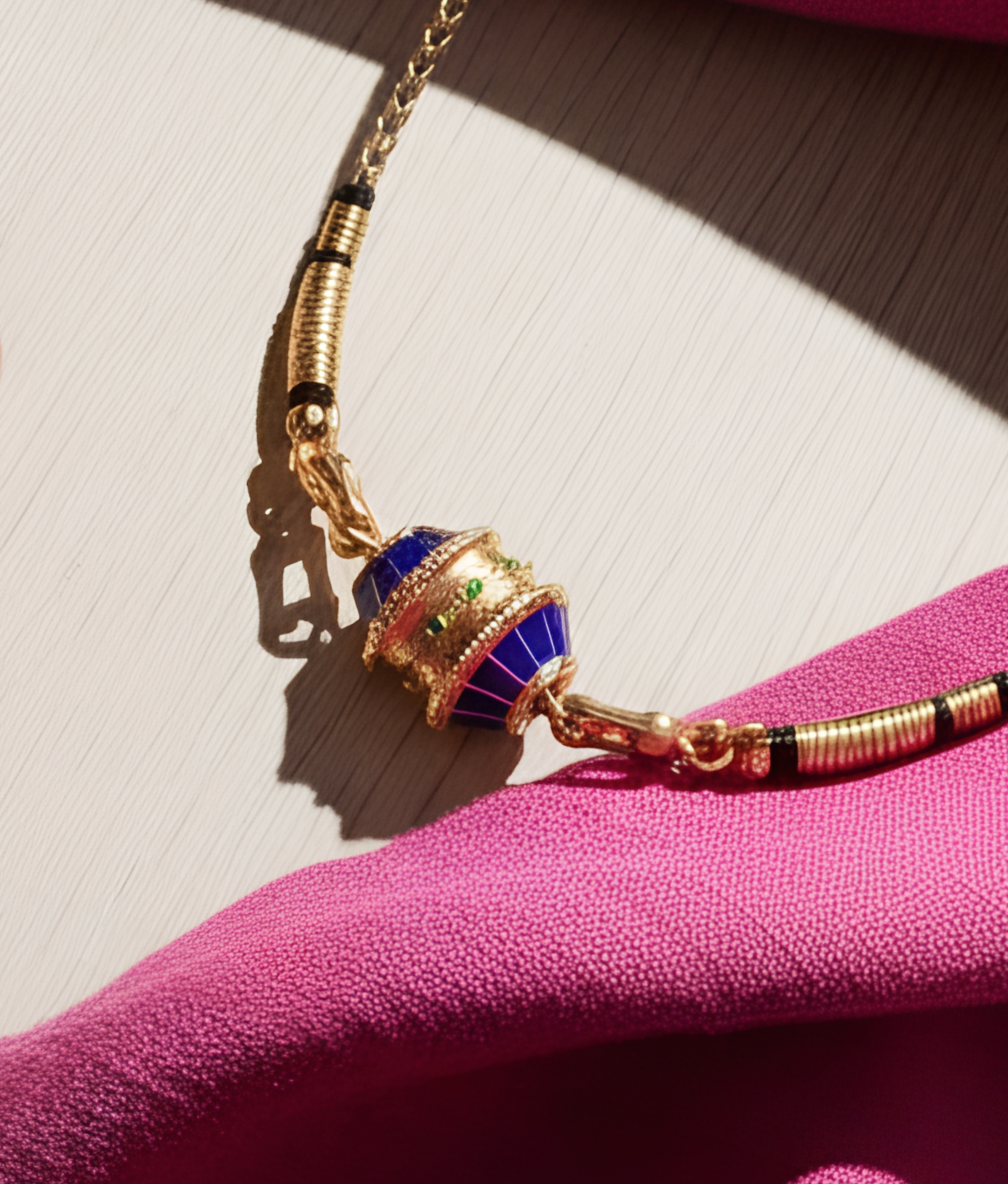 Big Talisman Blue and Purple necklace