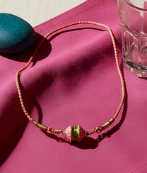 Big Talisman Fuchsia and Green necklace