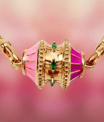 Big Talisman Fuchsia and Green necklace