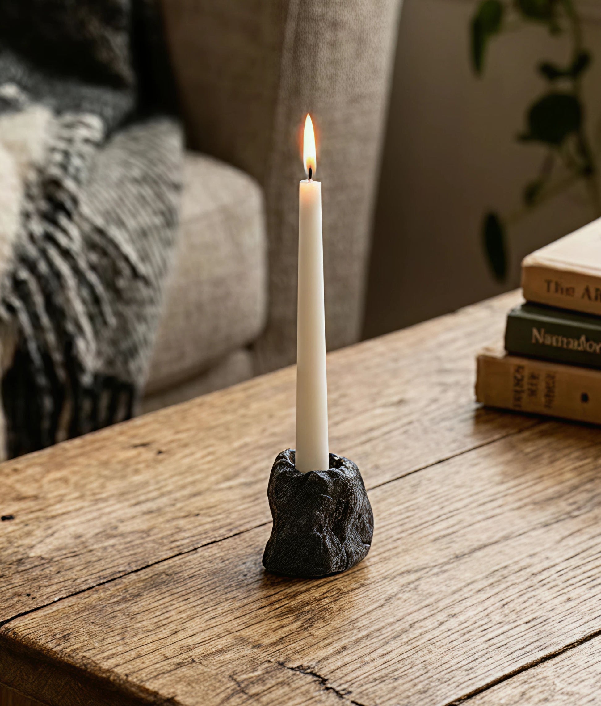 Black Ash Lava Candle Holder