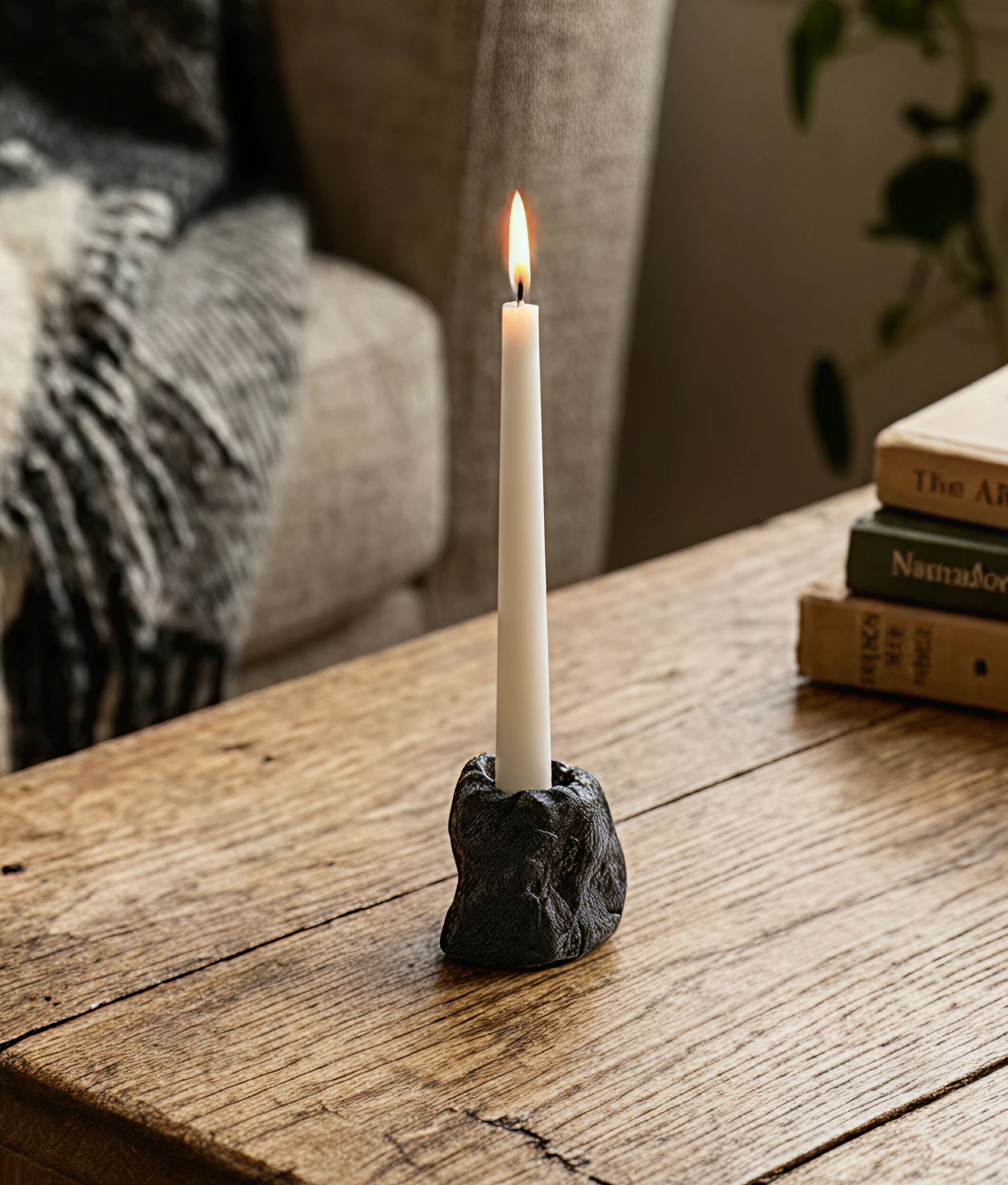 Black Ash Lava Candle Holder